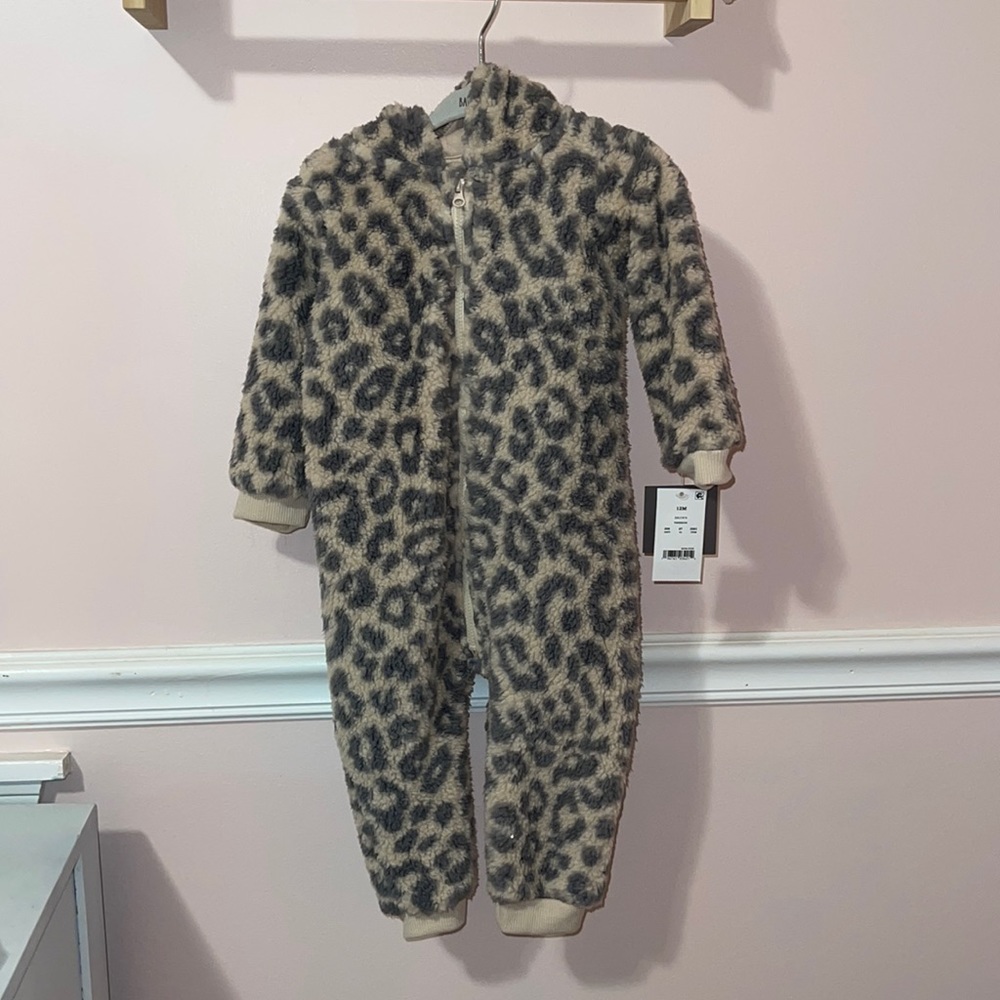 NWT Grayson Mini Baby Sherpa Hoodie Jumpsuit - Brown 12 Months